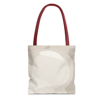 Neutral Abstract Circle Pattern Tote Bag | Minimal Beige AOP Canvas