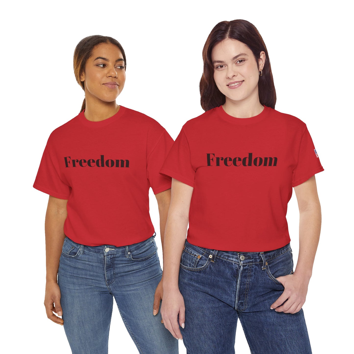 Freedom script tee | T-Shirt, American flag sleeve - TRV