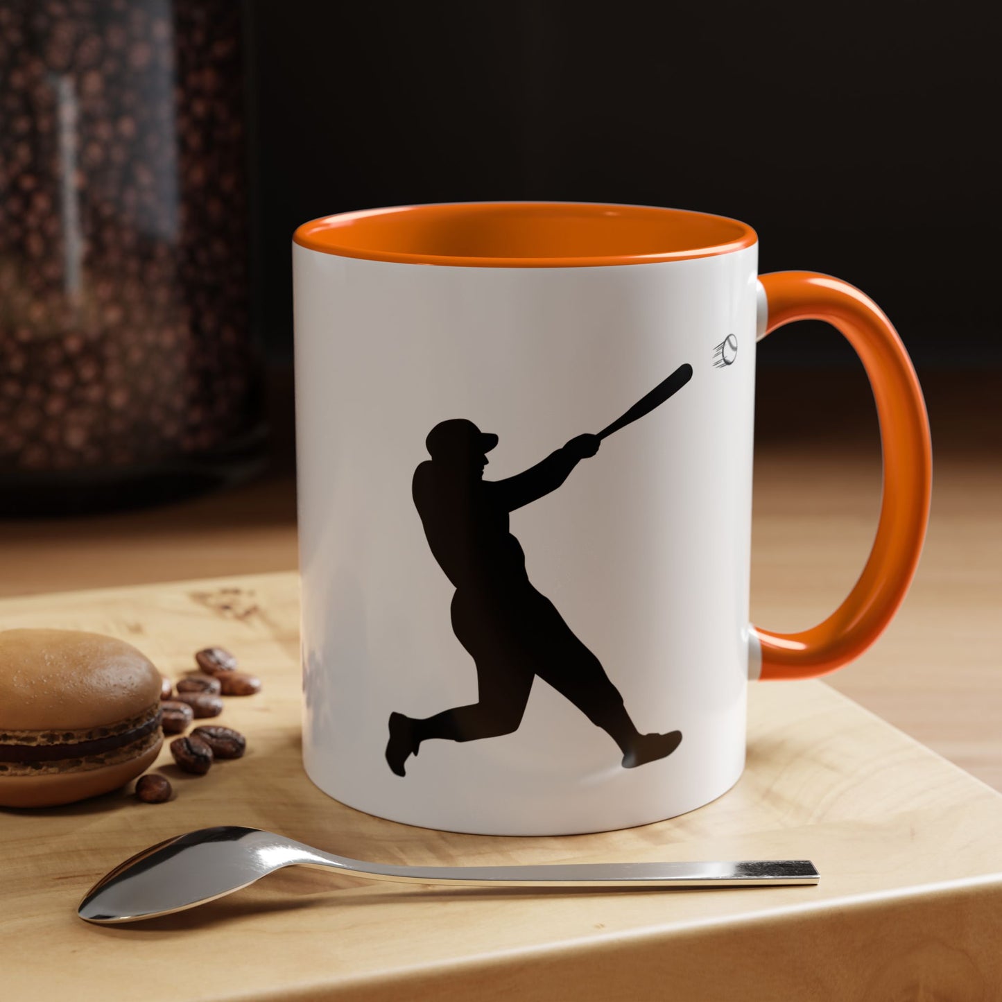 Baseball Player Accent Coffee Mug, Sports Gift, Baseball Lover Mug, Unique Coffee Cup, Personalized Sports Mug - TRV