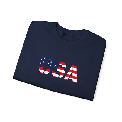 USA Flag Unisex Crewneck Sweatshirt, Cozy Apparel, Casual Wear, Independence Day Gift, Americana Style