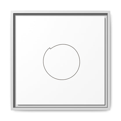 Framed matte canvas wall art featuring a minimal circular line design, by Printify, perfect for modern home decor.