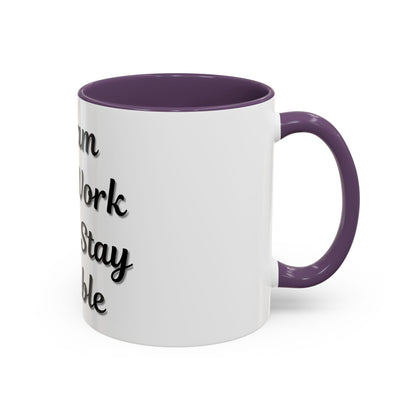 Inspirational Accent Coffee Mug - "Dream Big, Work Hard, Stay Humble" - Motivational 11/15oz - TRV