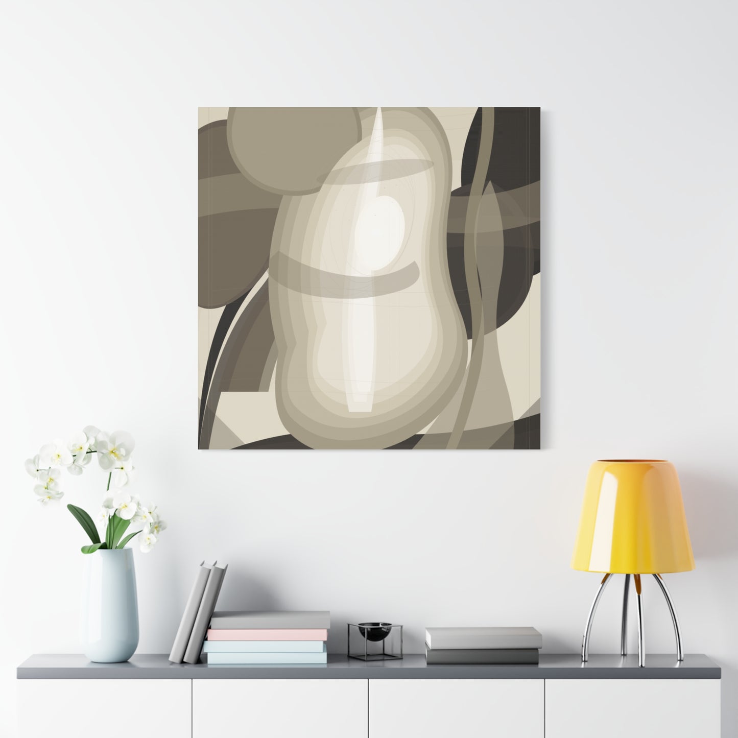 Abstract Neutral Pear Still Life Canvas