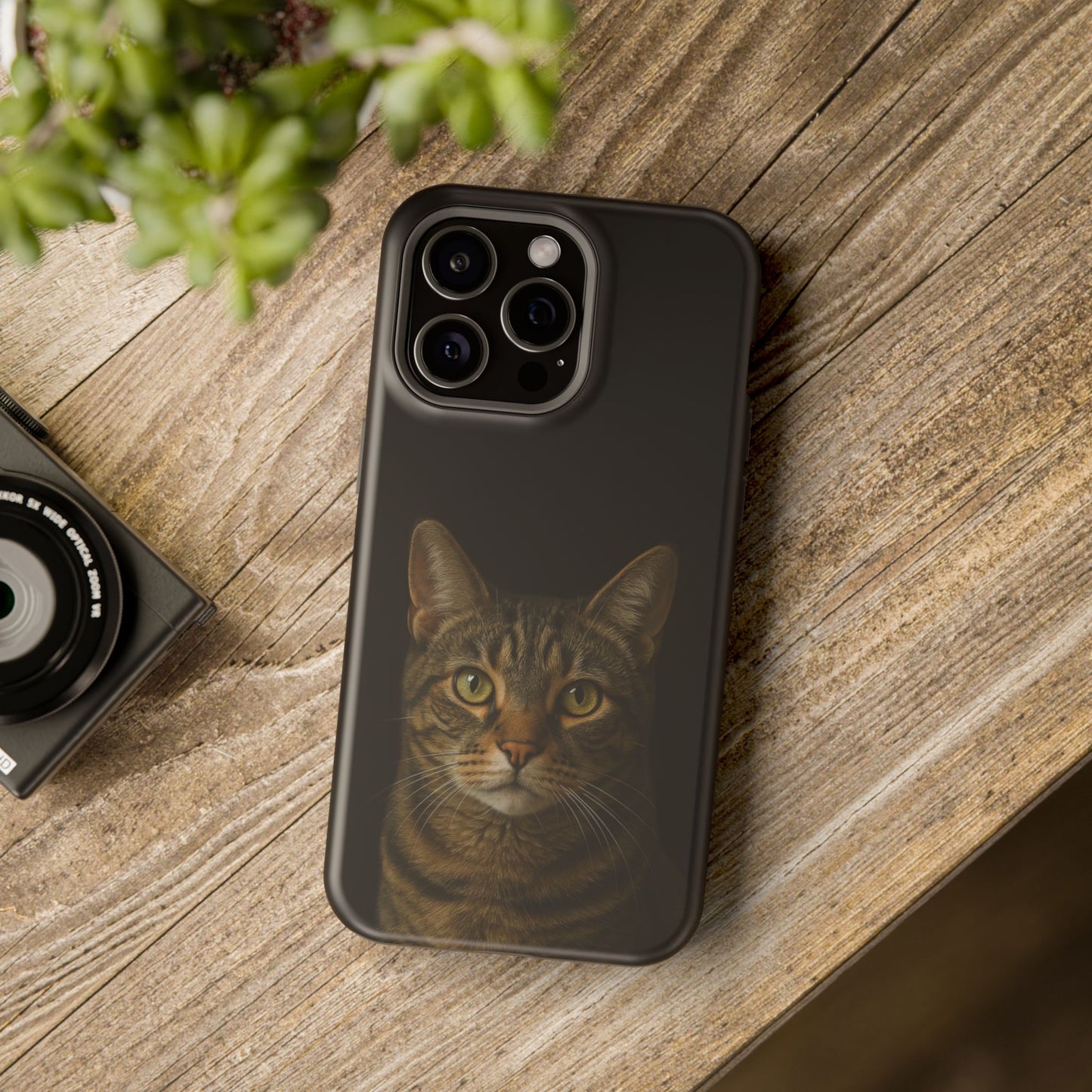 Magnetic Impact-Resistant Phone Case — Realistic Tabby Cat Portrait