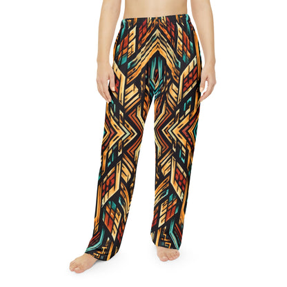Geometric Tribal Print Pajama Pants | Aztec Pattern Lounge Bottoms