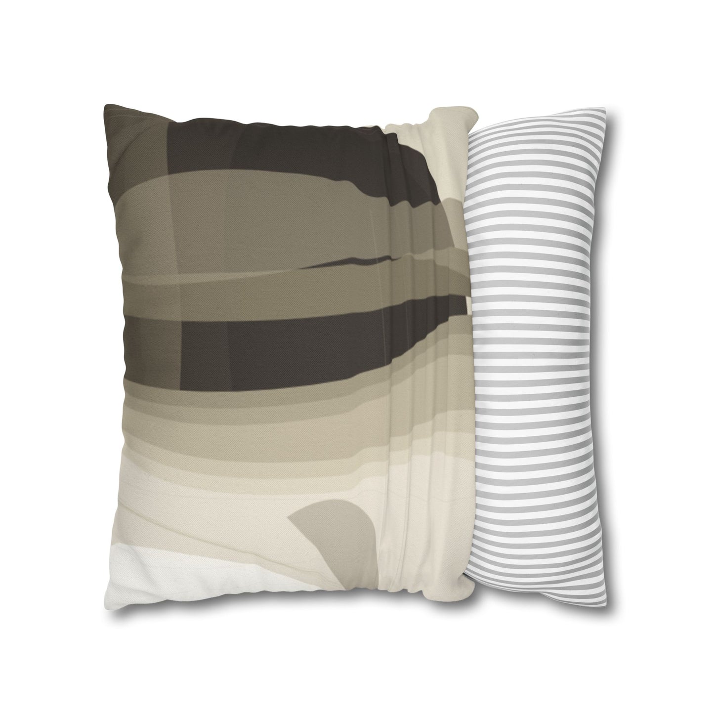 Abstract Neutral Leaf Artwork Pillowcase | Square Pillowcase