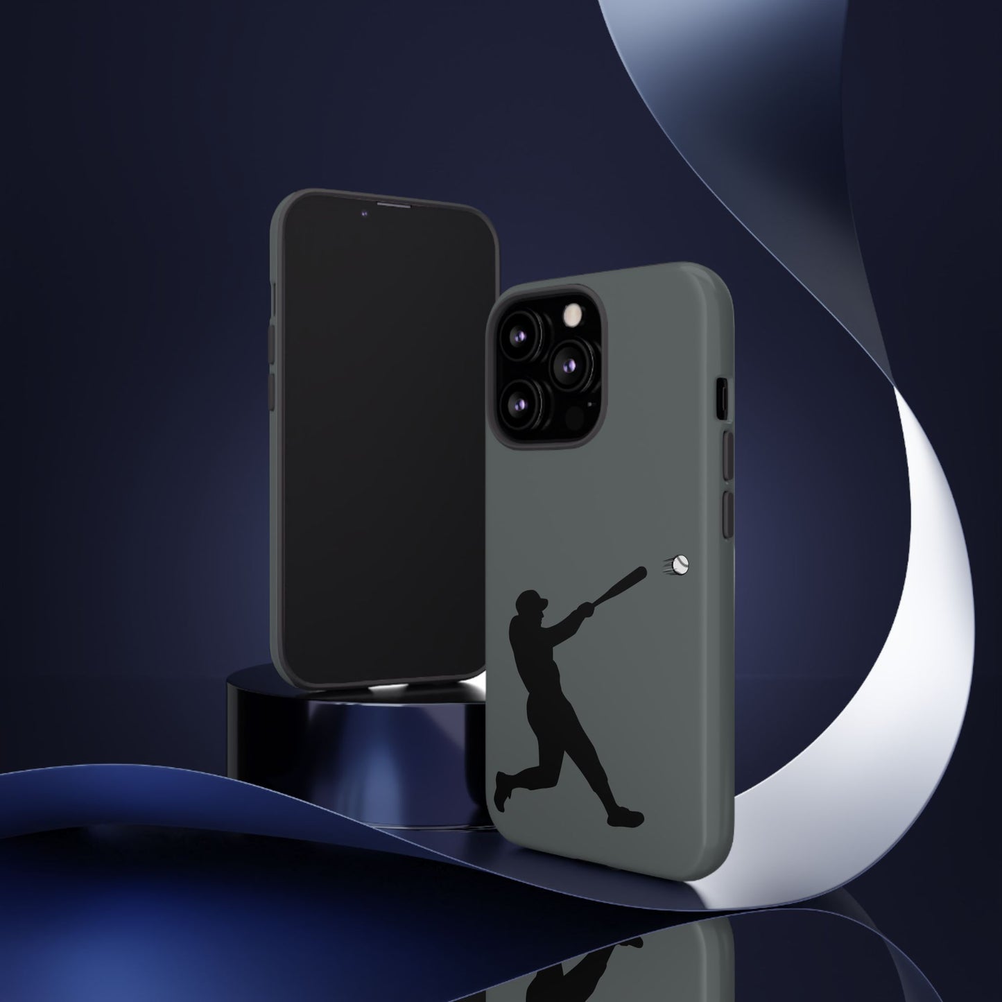 Printify baseball batter phone case, tough protective smartphone cover featuring a baseball player graphic for sports fans.