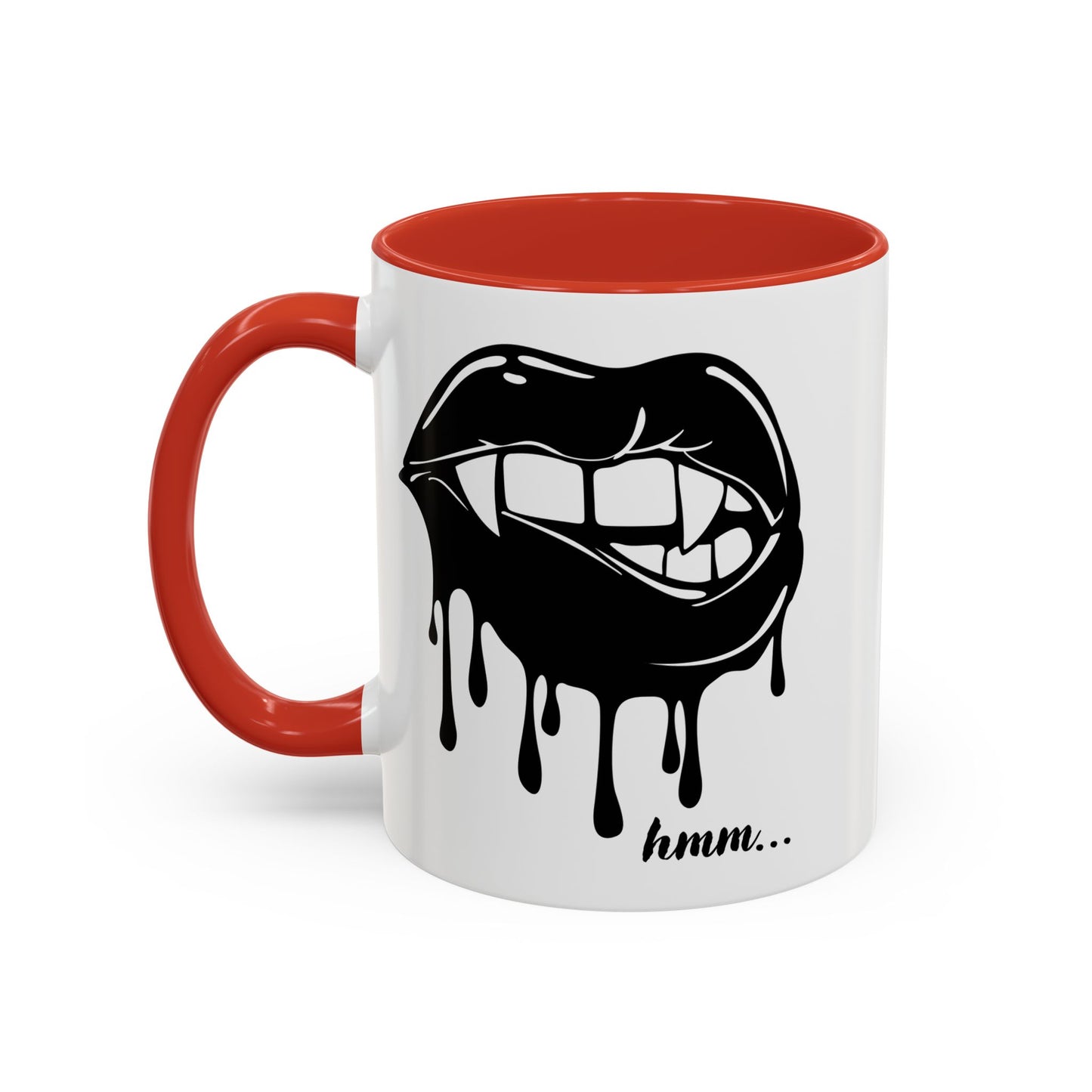 Dripping Lip Coffee Mug – "hmm..." Accent Ceramic Mug (11/15oz)