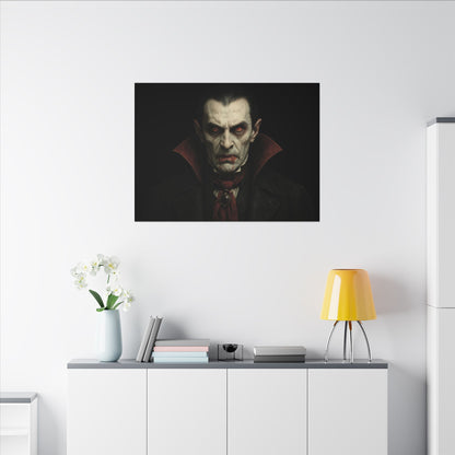 Vampire Portrait Canvas Wall Art – Gothic Dracula Matte Stretched Print