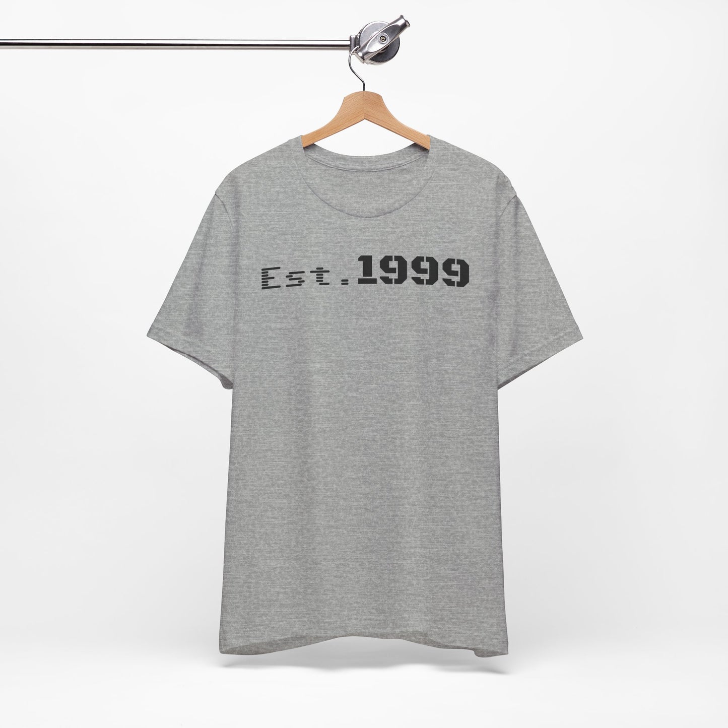 Est. 1999 Unisex Jersey Tee - Casual Birthday Gift, Vintage Style Shirt, Year Established Tee, Customizable Apparel, Unisex Gift
