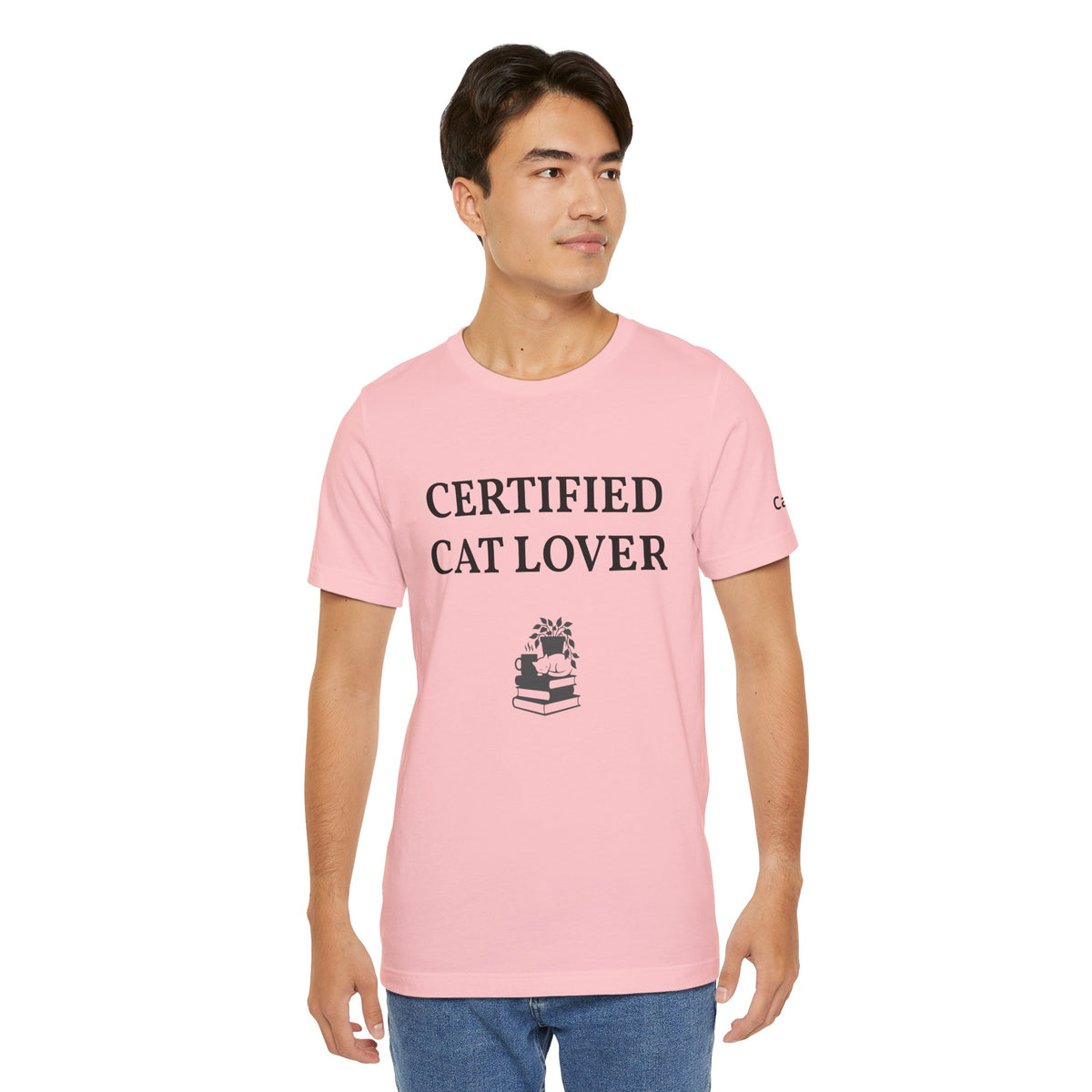 Custom unisex T-shirt from Printify with blank design, showcasing a plain fabric ready for personalized printing.