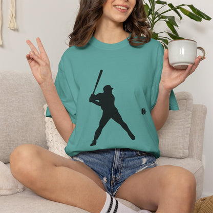 Unisex Baseball Silhouette Tee, Casual Wear, Sports Fan Apparel, Gift for Athletes, Summer Outing Outfit, Soft Cotton Shirt
