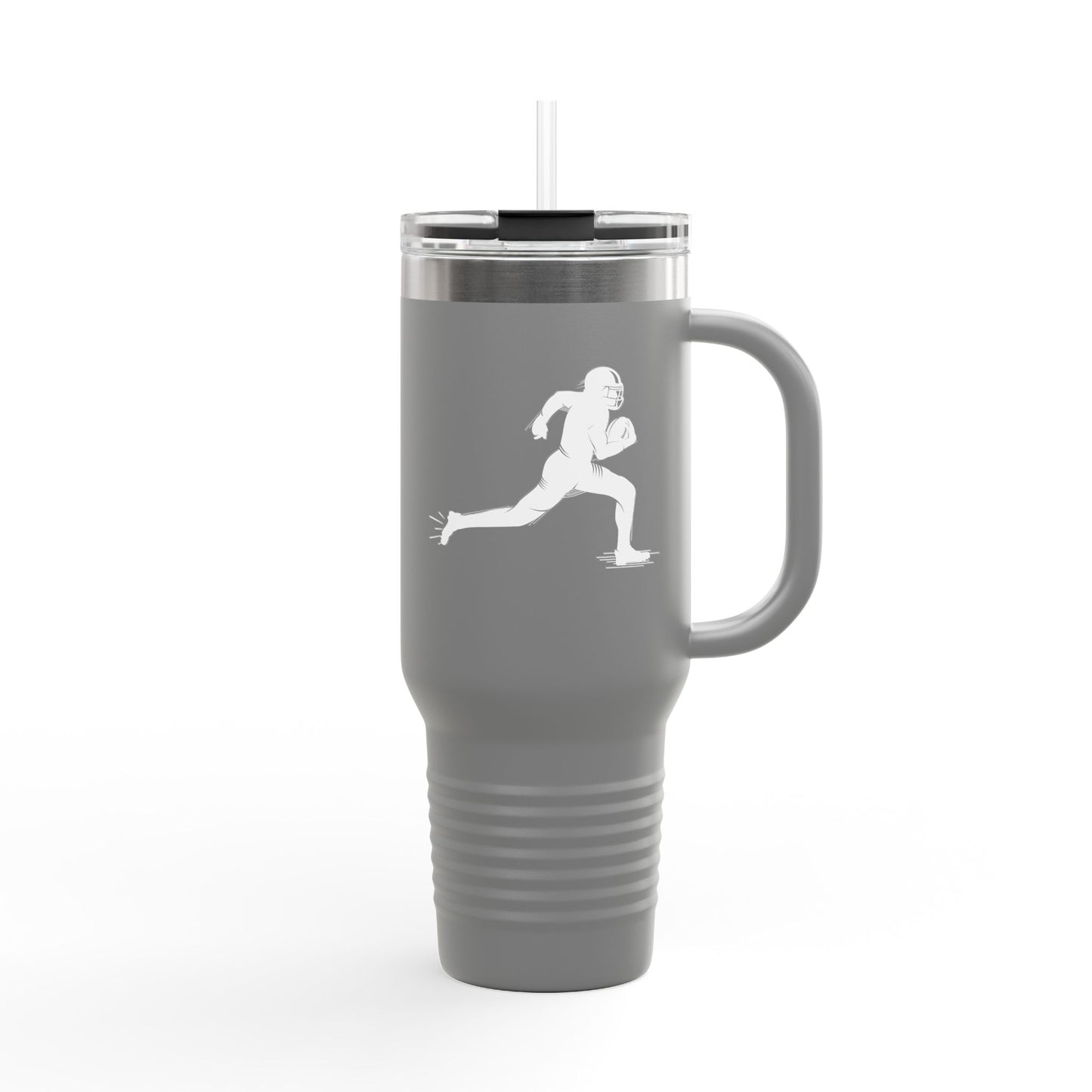 Football Player Coffee Tumbler, Insulated Travel Mug for Active Lifestyles, Sporty Drinkware for On-the-Go, Perfect Gift for Athletes