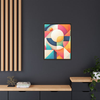 Colorful Geometric Abstract Art Matte Canvas Framed