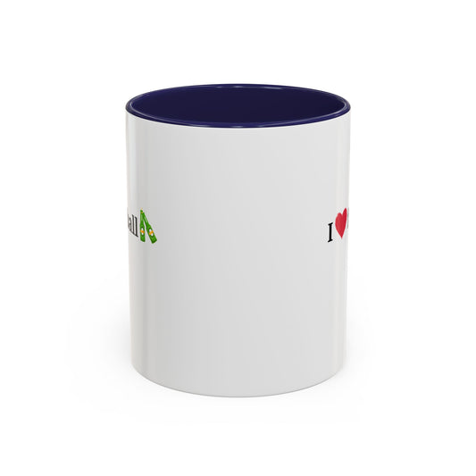 I Love Football Accent Coffee Mug, Perfect Gift for Sports Lovers, Football Enthusiasts, Unique Mug for Game Days, Home or Office Decor - TRV