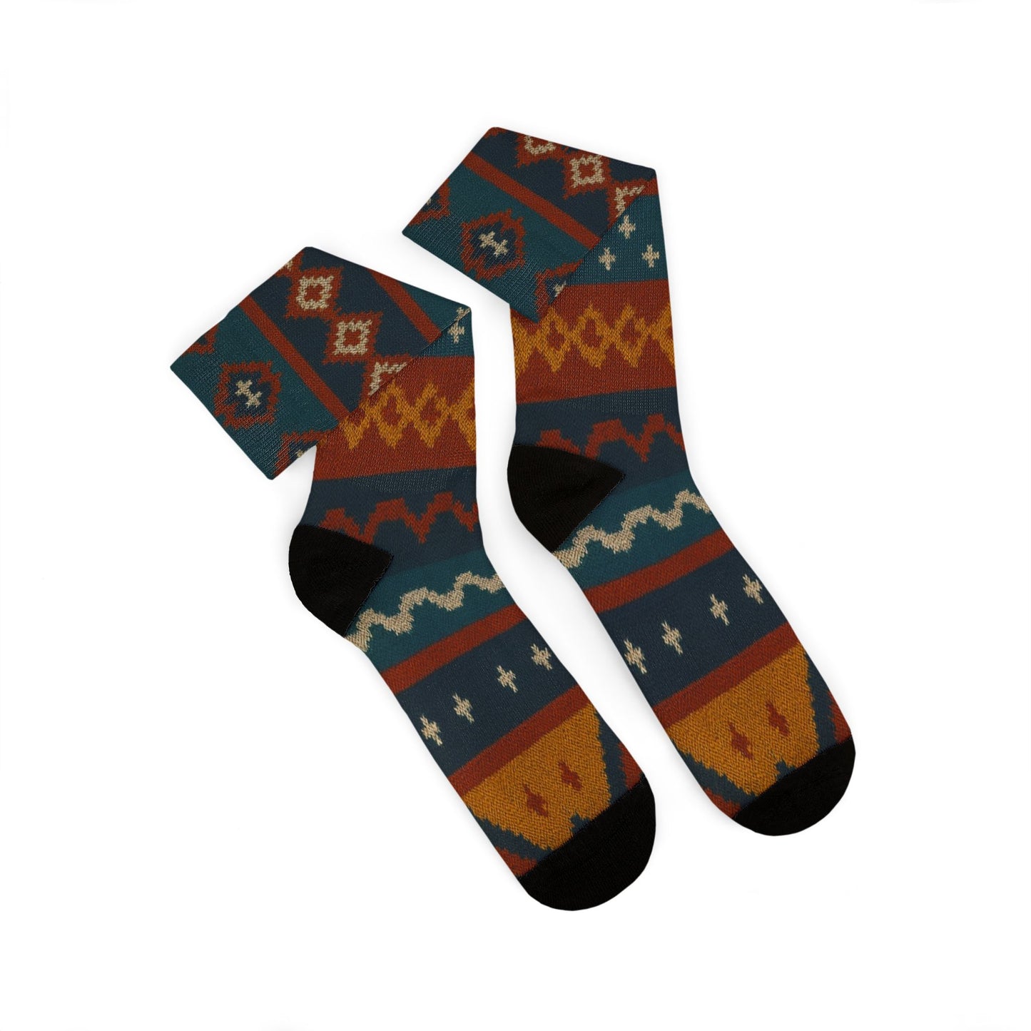 Southwestern Aztec Pattern Socks | Tribal Geometric Printed Socks