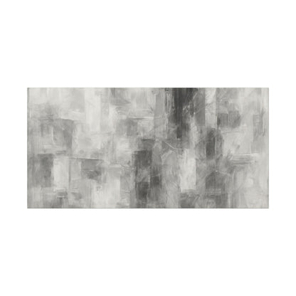 Abstract grey brushstroke canvas wall art on modern matte stretched canvas, neutral design for contemporary home decor.