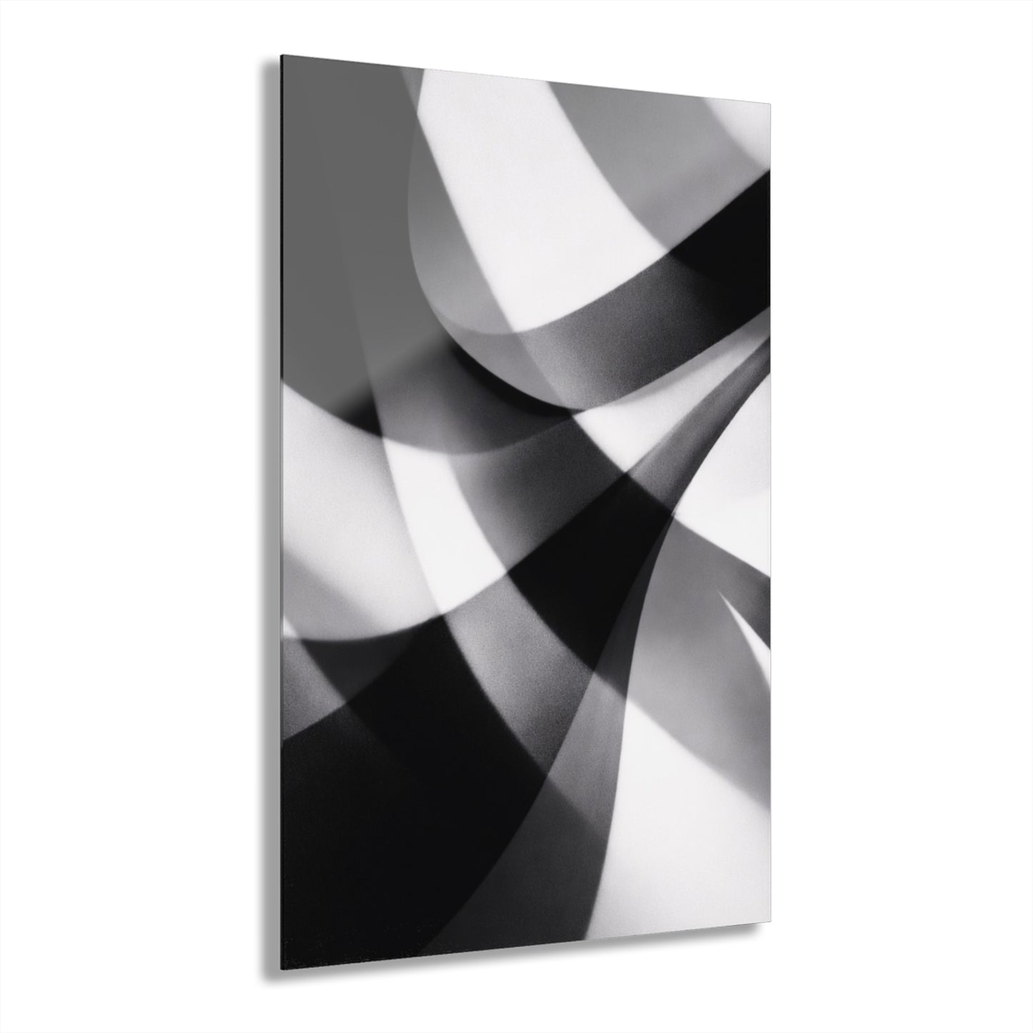 Abstract Black and White Geometric Acrylic Print | Wall Art French Cleat Hanging