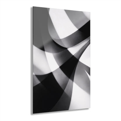 Abstract Black and White Geometric Acrylic Print | Wall Art French Cleat Hanging