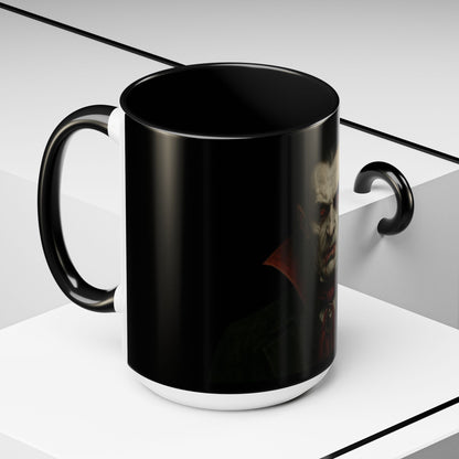 Gothic Dracula Vampire Accent Coffee Mug | Spooky Halloween Gift, Unique Home Decor, Collector's Mug, Coffee Lover's Gift