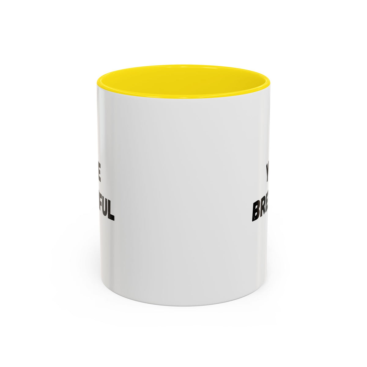 You’re Brew-tiful Coffee Mug – Cute Coffee Pun Accent Mug (11/15oz) — white ceramic accent mug with glossy finish and bold black “YOU’RE BREW-TIFUL” print, styled product photo