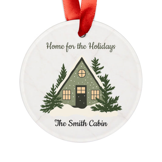 Home for the Holidays cabin ornament | Acrylic Ornament - TRV