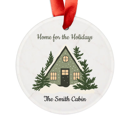 Home for the Holidays cabin ornament | Acrylic Ornament - TRV