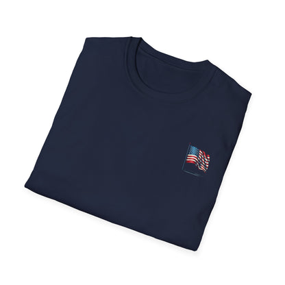 Patriotic Unisex Softstyle T-Shirt, American Flag Tee, USA Pride Shirt, Perfect for Independence Day, Casual Wear - TRV