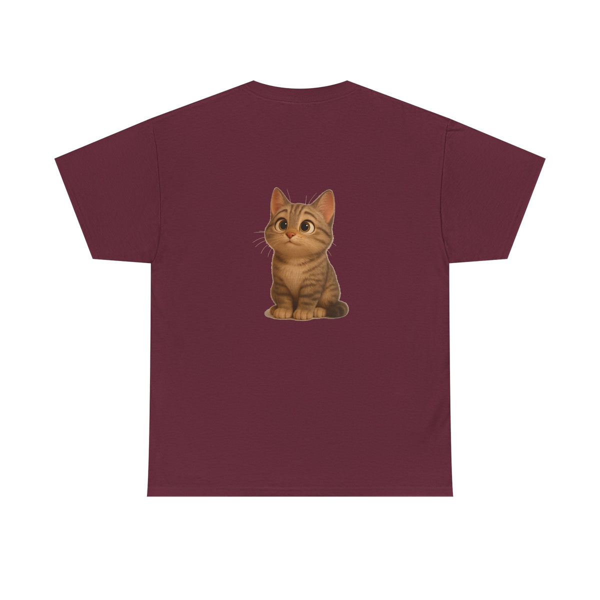 Cute brown kitten graphic on a Cat Lover T-Shirt by Printify, showcasing a cozy feline design perfect for cat enthusiasts.