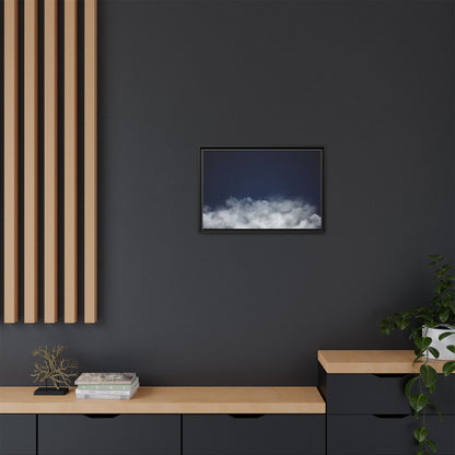 Framed night sky clouds matte canvas wall art featuring starry night scene, perfect for bedroom or living room decor.