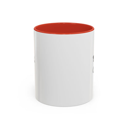 Black handle and rim coffee mug with "But First Coffee" text, 11oz or 15oz size, by Printify.