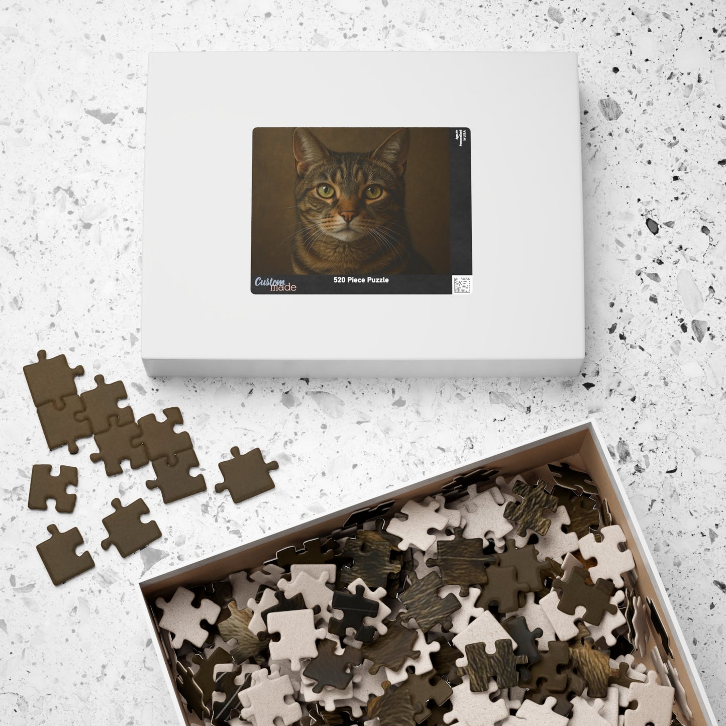 Tabby Cat Portrait Jigsaw Puzzle — Realistic Pet Photography Puzzle (110/252/520/1014 pcs)
