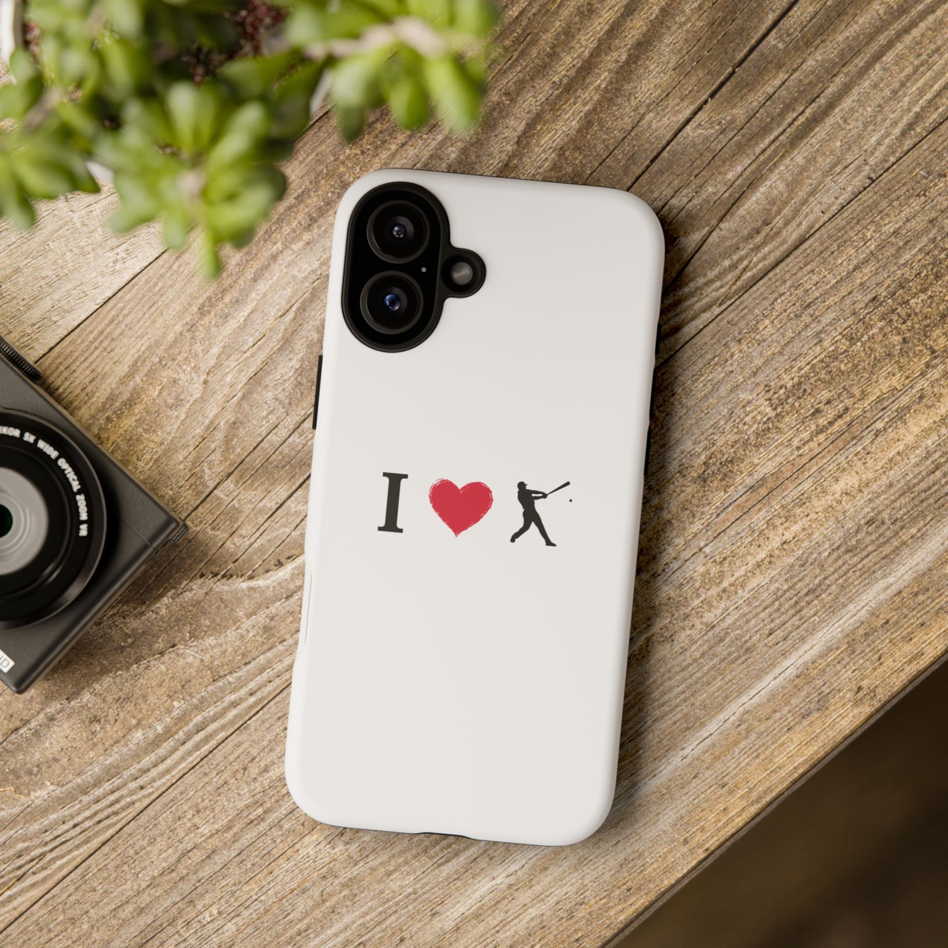 Baseball Love Phone Case, Tough Cases for Sports Lovers, i Heart Baseball Protection, Gift for Players, Cute Sports Case - TRV
