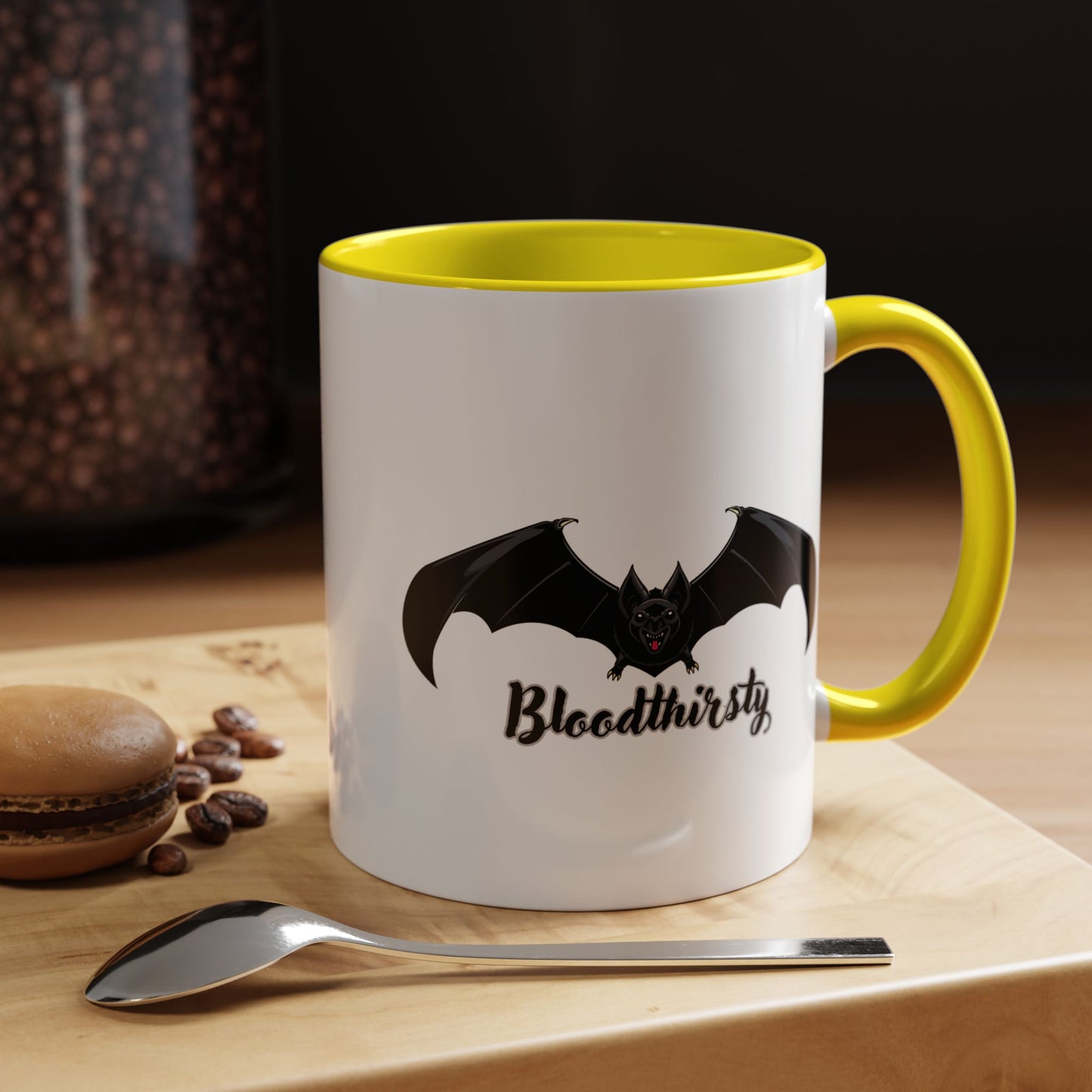 Bloodthirsty Bat Coffee Mug - Unique Halloween and Gothic Accents