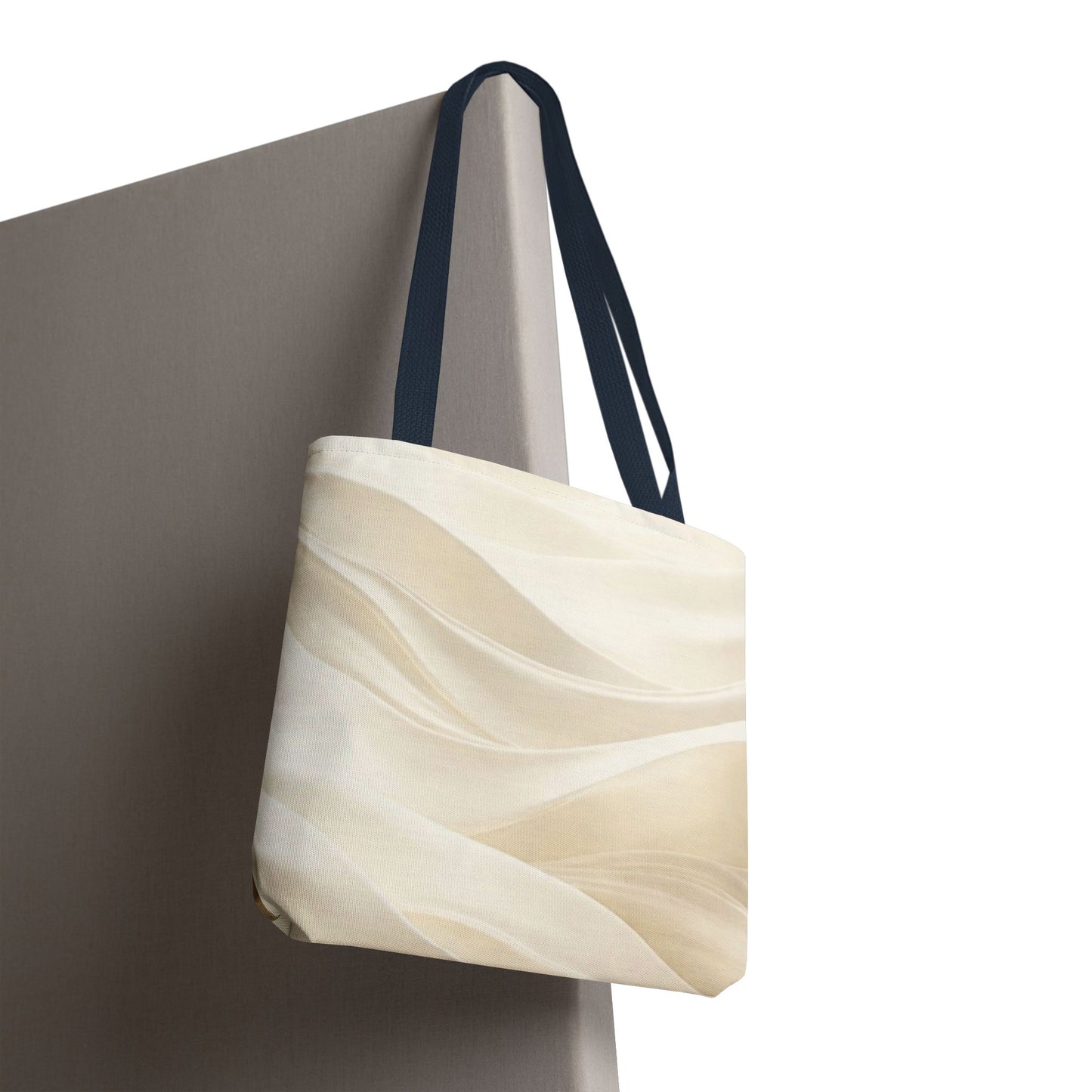 Cream Abstract Waves Tote Bag | Neutral Swirl Pattern