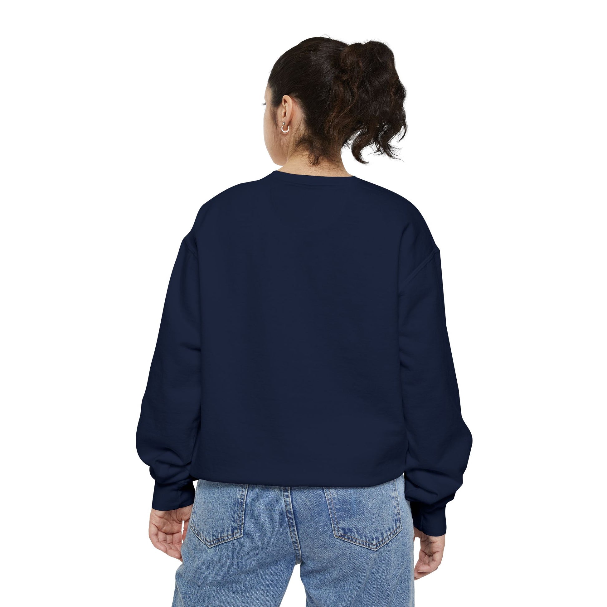 Patriotic Unisex Garment-Dyed Sweatshirt with Vintage American Flag, Cozy Fall Outfit, Statement Sweater, Gift for Veterans, Casual Fashion - TRV