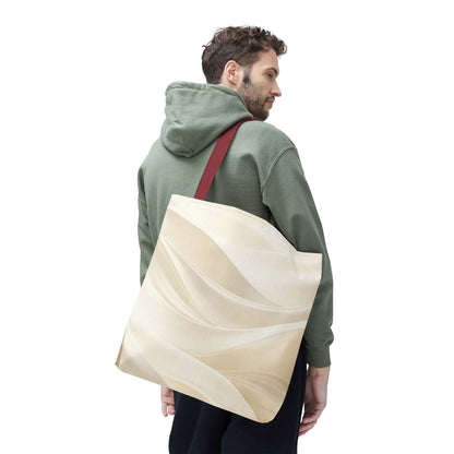 Cream Abstract Waves Tote Bag | Neutral Swirl Pattern