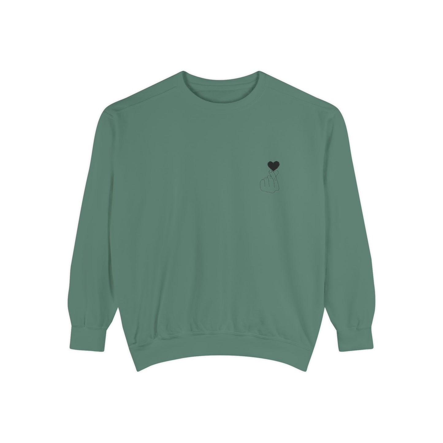 Unisex Garment-Dyed Sweatshirt with Heart Design - Cozy & Stylish