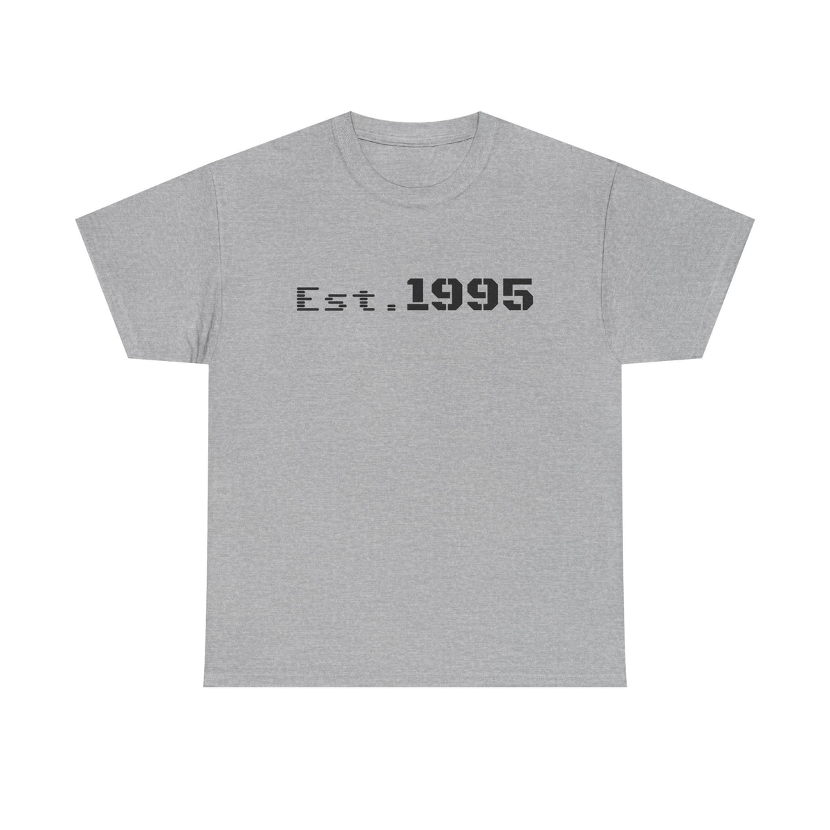Vintage minimalist "Est. 1995" T-shirt by Printify featuring a simple birthday design on soft fabric.