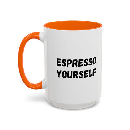 Espresso Yourself Coffee Mug - Fun Black Accented Mug for Coffee Lovers, Great Gift for Birthdays, Christmas, and Housewarming