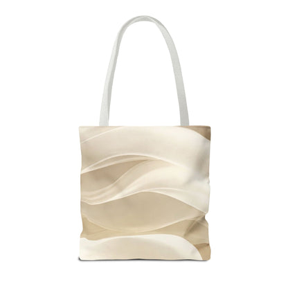 Cream Abstract Waves Tote Bag | Neutral Swirl Pattern
