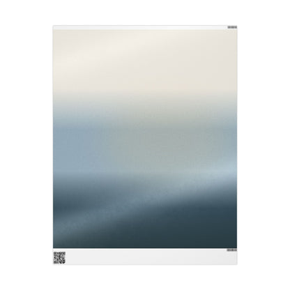 Gradient Ombre Wrapping Paper Roll — Coastal Blue to Cream Gift Wrap