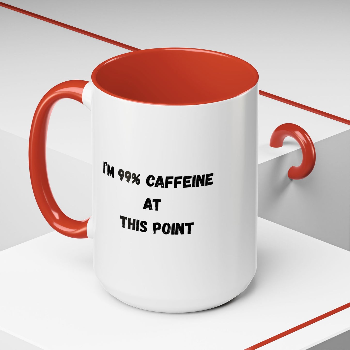 I'm 99% Caffeine Coffee Mug - Funny Gift for Coffee Lovers, Black Accent Mug, Office Humor, Caffeine Addict, Birthday Gift
