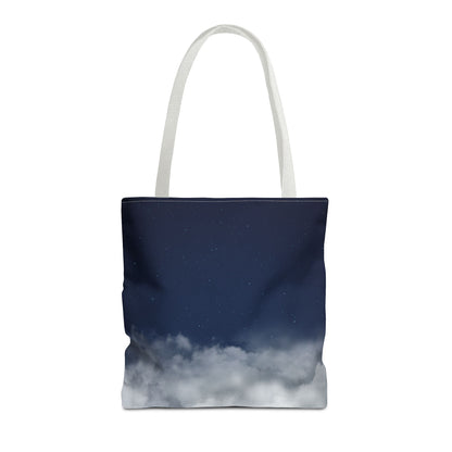 Night Sky Clouds Tote Bag | Starry Navy Ombre - TRV