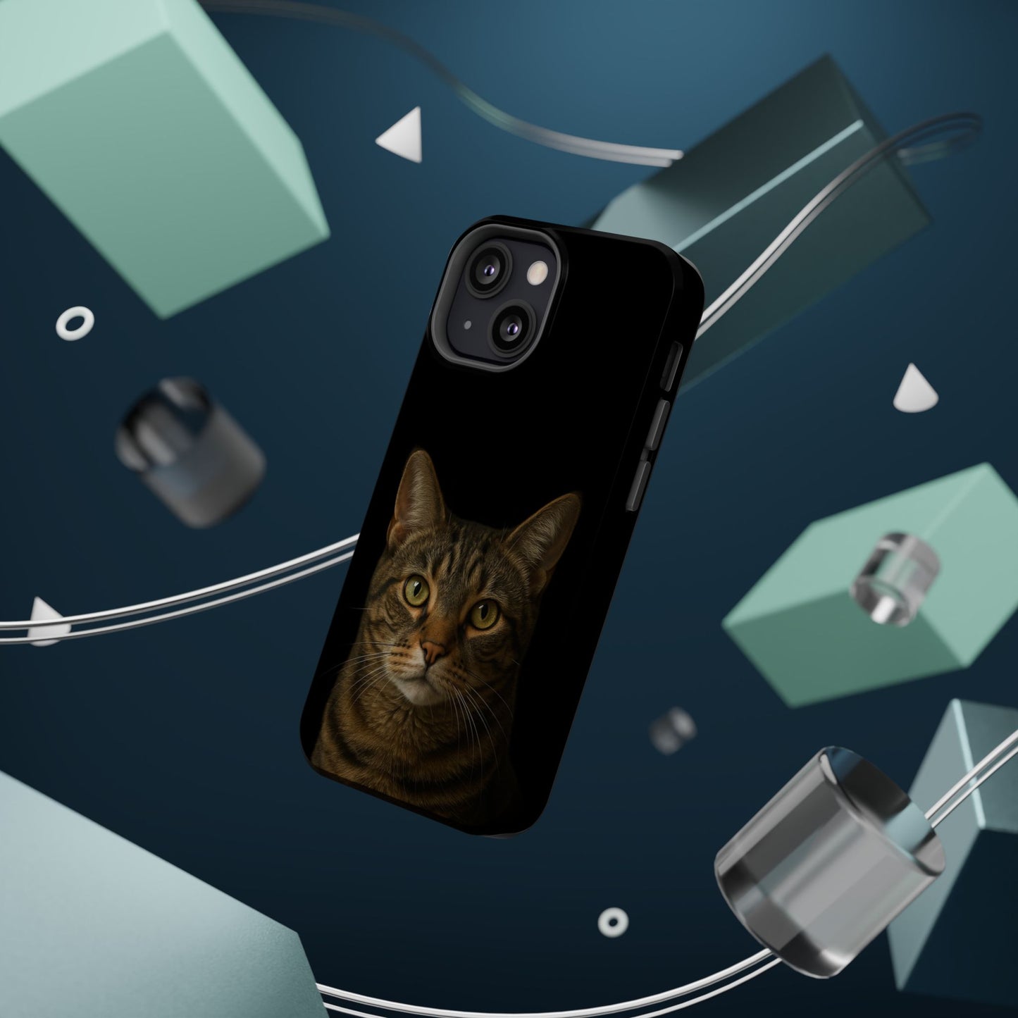 Magnetic Impact-Resistant Phone Case — Realistic Tabby Cat Portrait