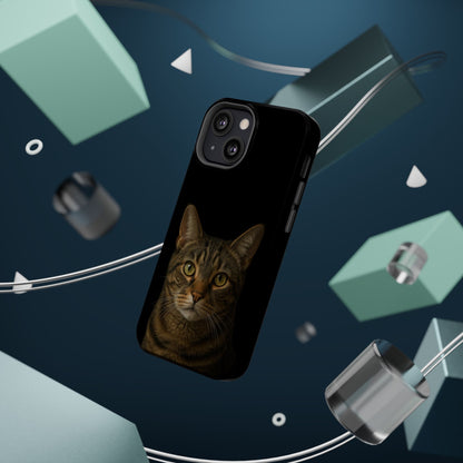 Magnetic Impact-Resistant Phone Case — Realistic Tabby Cat Portrait