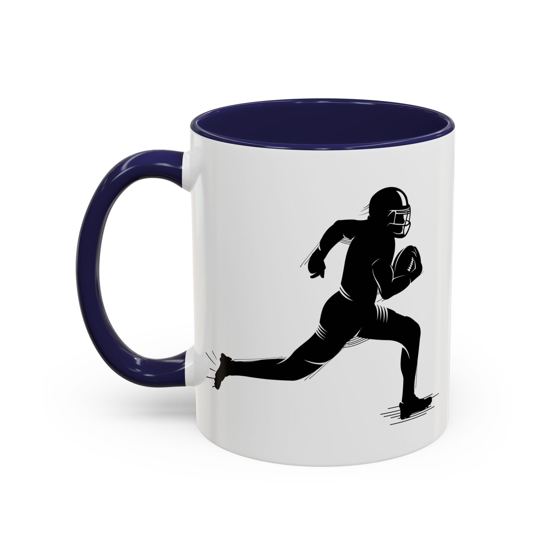 Football Player Themed Accent Coffee Mug, Sports Fan Gift, Unique Mug for Athletes, Coffee Lover, Game Day Essential - TRV