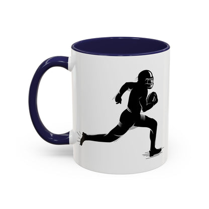 Football Player Themed Accent Coffee Mug, Sports Fan Gift, Unique Mug for Athletes, Coffee Lover, Game Day Essential - TRV
