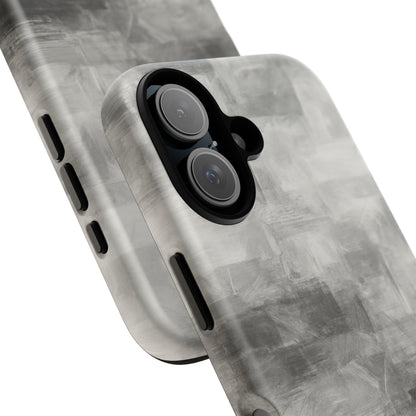 Abstract gray grid phone case for iPhone by Printify, durable protective cover with modern geometric design.