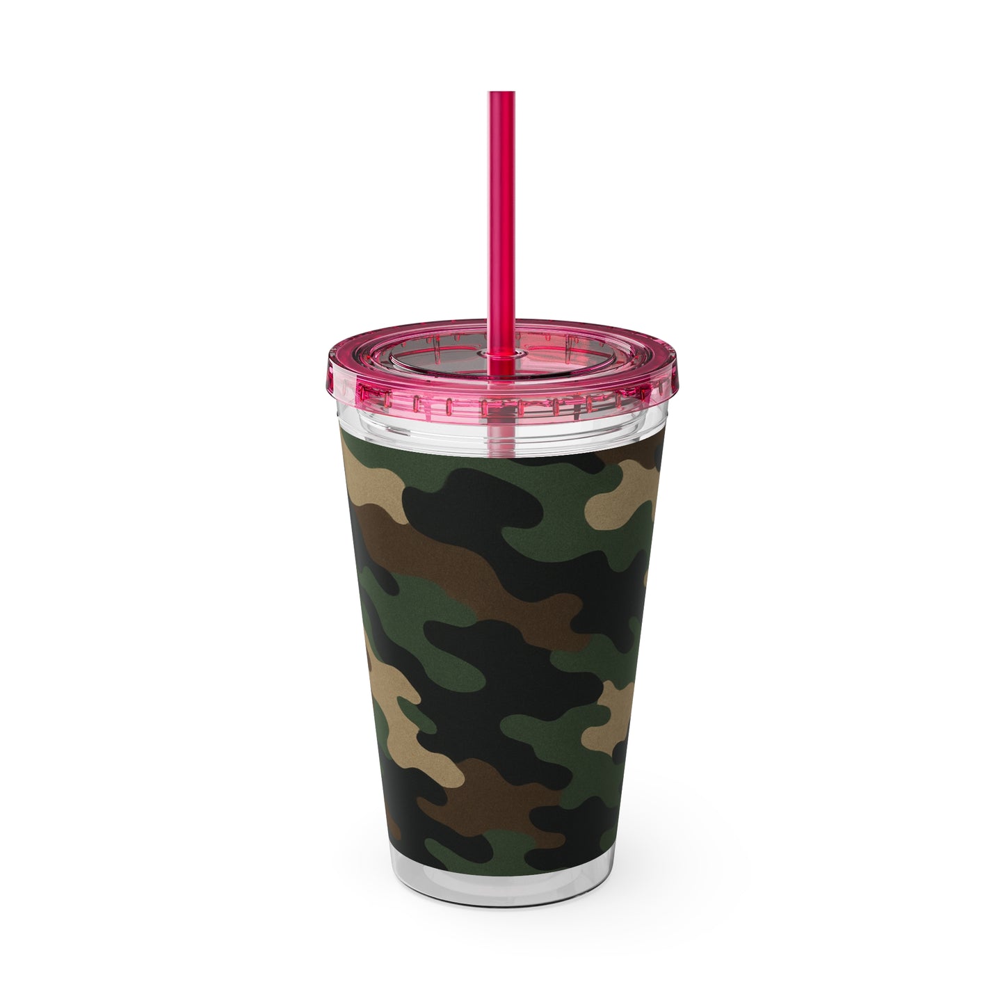 Stylish Camo Tumbler, 16oz Cup with Straw, Perfect for Outdoor Adventures, Gifts for Him, Travel Mug, Eco-friendly Drinkware, Camping - TRV